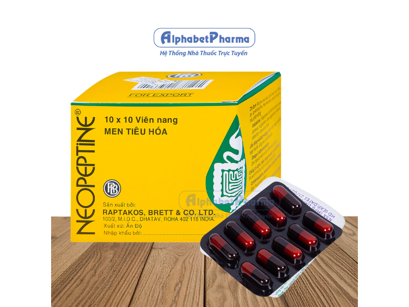 Thuốc điều trị đầy hơi, khó tiêu Neopeptine (10 vỉ x 10 viên/hộp)