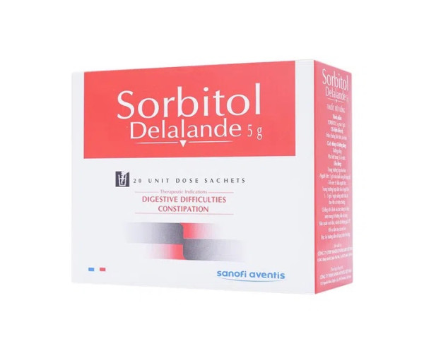 Thuốc điều trị triệu chứng khó tiêu, táo bón Sorbitol Delalande Sanofi 5g (20 gói/hộp)