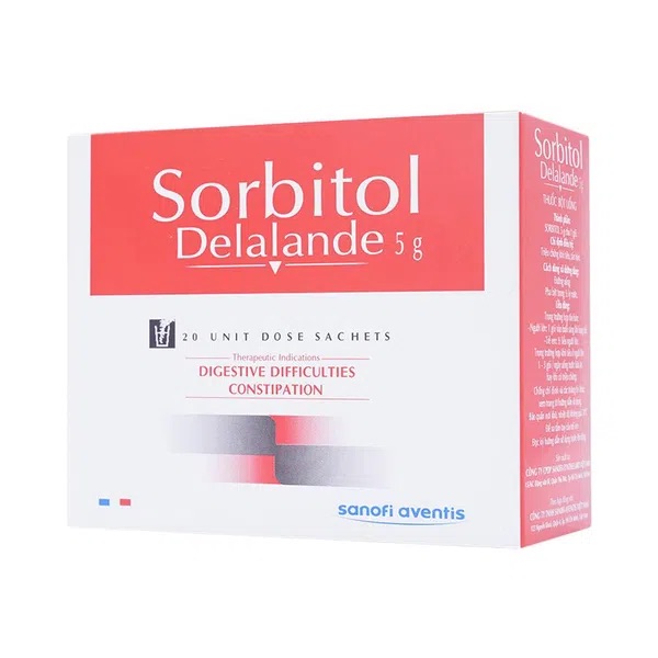 Thuốc điều trị triệu chứng khó tiêu, táo bón Sorbitol Delalande Sanofi 5g (20 gói/hộp)