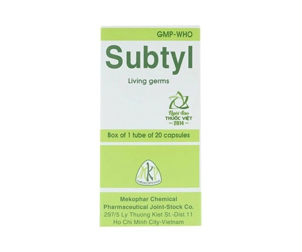 Thuốc trị tiêu chảy, viêm ruột Subtyl MKP (20 viên/lọ)