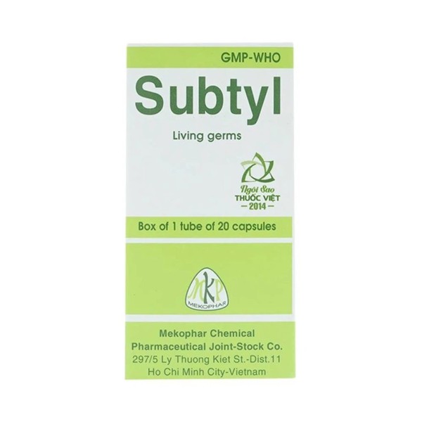 Thuốc trị tiêu chảy, viêm ruột Subtyl MKP (20 viên/lọ)