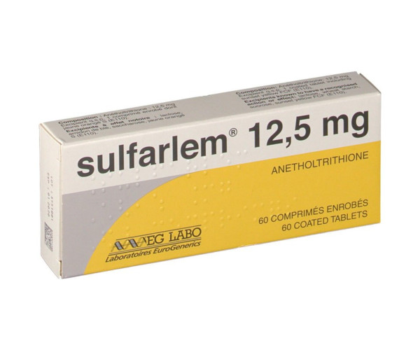 Thuốc điều trị hỗ trợ chứng giảm tiết nước bọt Sulfarlem 12.5mg (2 vỉ x 30 viên/hộp)