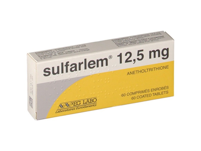 Thuốc điều trị hỗ trợ chứng giảm tiết nước bọt Sulfarlem 12.5mg (2 vỉ x 30 viên/hộp)