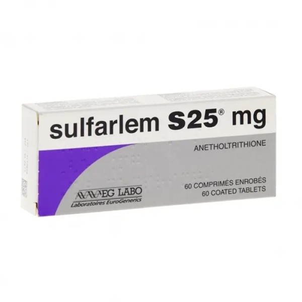 Thuốc điều trị hỗ trợ chứng giảm tiết nước bọt Sulfarlem S25mg (2 vỉ x 30 viên/hộp)