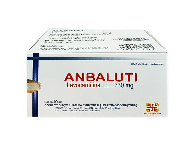 Thuốc điều trị thiếu hụt carnitine Anbaluti PhuongDongPharma (9 vỉ x 10 viên/hộp)