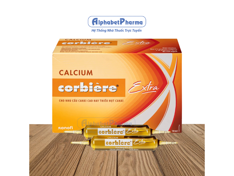 Thuốc điều trị tình trạng thiếu canxi Calcium Corbiere Extra 10ml (30 ống/hộp)