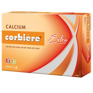 Thuốc điều trị tình trạng thiếu canxi cho trẻ em Calcium corbiere kids extra 5ml (30 ống/hộp)