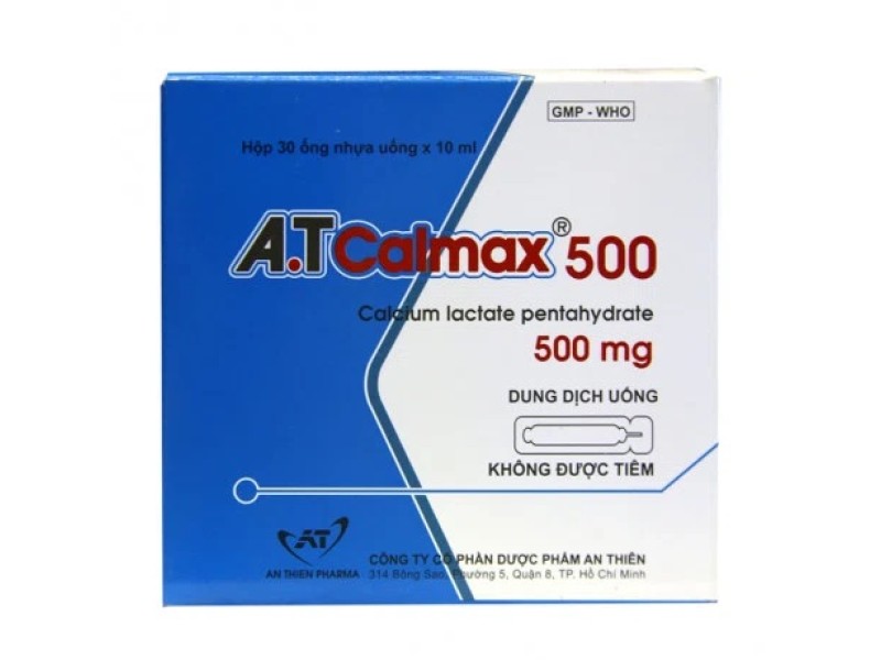 Dung dịch uống bổ sung calci A.T Calmax 500mg (30 ống/hộp)