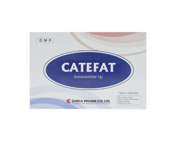 Thuốc điều trị thiếu hụt carnitine Catefat 1g (2 vỉ x 10 ống/hộp)