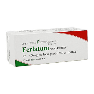 Dung dịch uống phòng ngừa, điều trị thiếu sắt và folat Ferlatum (15ml)