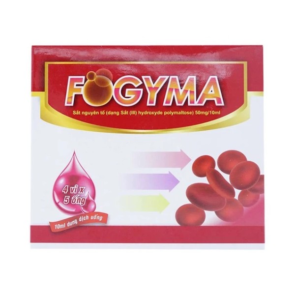 Dung dịch uống điều trị dự phòng thiếu máu do thiếu sắt Fogyma 10ml (4 vỉ x 5 ống/hộp)