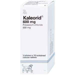 Thuốc phòng và trị giảm kali huyết Kaleorid 600mg (3 vỉ x 10 viên/hộp)
