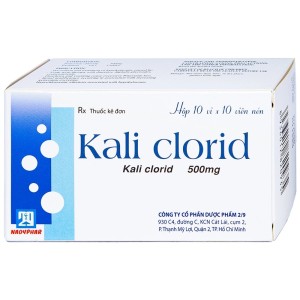 Thuốc điều trị các chứng giảm kali huyết Kali Clorid Nadyphar (10 vỉ x 10 viên/hộp)