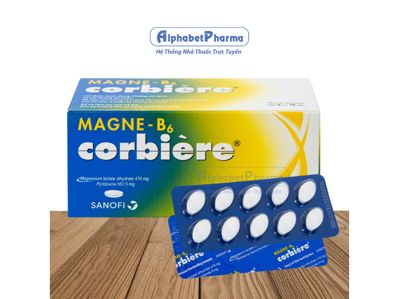Thuốc bổ sung Magie Magne - B6 Corbiere (5 vỉ x 10 viên/hộp)