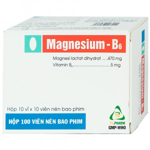 Thuốc điều trị các trường hợp thiếu magnesi Magnesium-B6 Tv.pharm (10 vỉ x 10 viên/hộp)