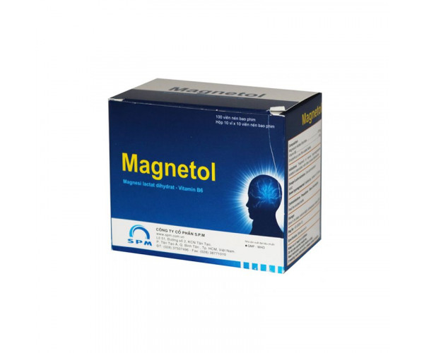 Thuốc bổ sung vitamin B6 và magnesium Magnetol (10 vỉ x 10 viên/hộp)