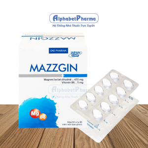 Thuốc điều trị các trường hợp thiếu magnesi Mazzgin DHG (10 vỉ x 10 viên/hộp)