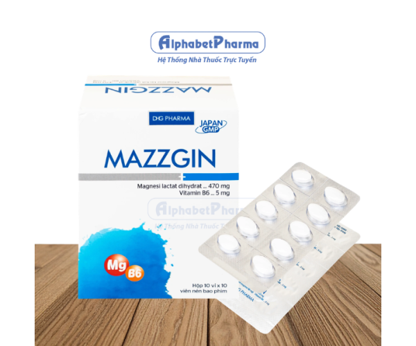 Thuốc điều trị các trường hợp thiếu magnesi Mazzgin DHG (10 vỉ x 10 viên/hộp)