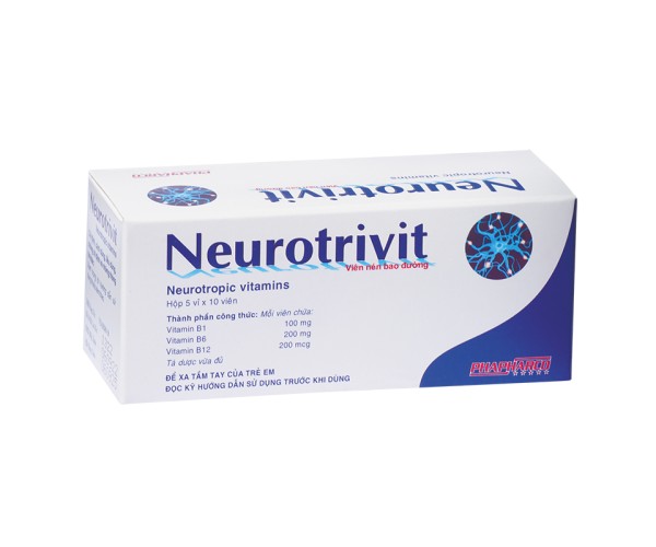 Thuốc điều trị các bệnh rối loạn hệ thần kinh Neurotrivit (5 vỉ x 10 viên/hộp)