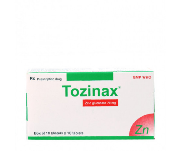 Thuốc bổ sung kẽm Tozinax 70mg (10 vỉ x 10 viên/hộp)