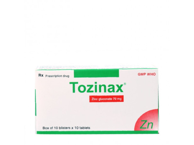 Thuốc bổ sung kẽm Tozinax 70mg (10 vỉ x 10 viên/hộp)