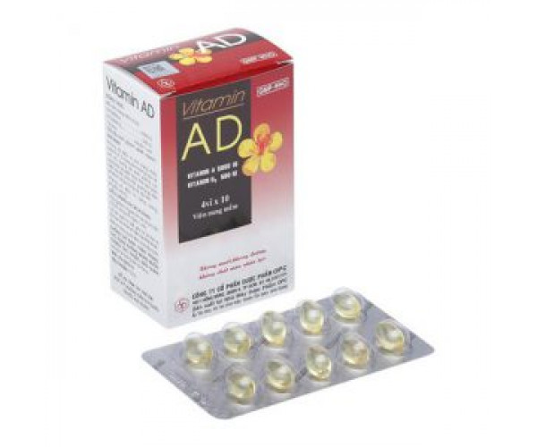 Thuốc phòng ngừa và điều trị loãng xương Vitamin AD OPC (4 vỉ x 10 viên/hộp)