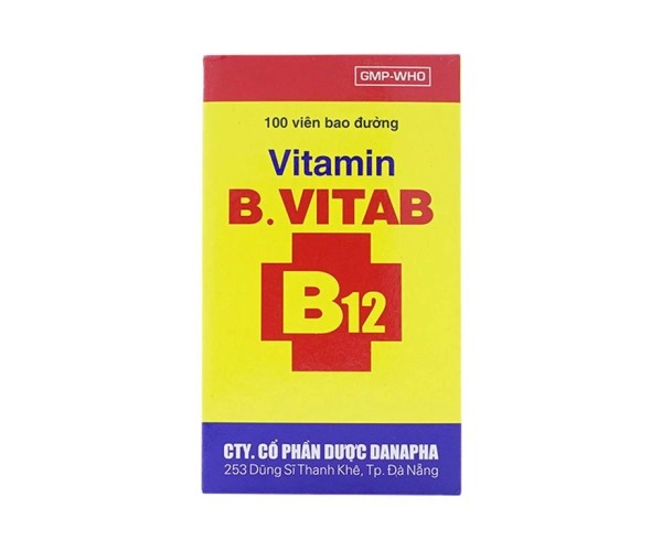 Viên uống hỗ trợ tăng cường sức khỏe Vitamin B.Vitab B12 Danapha (100 viên/hộp)