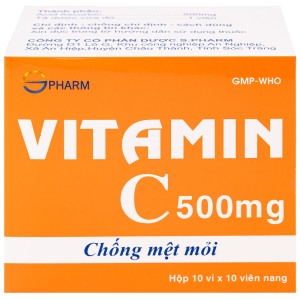 Thuốc bổ sung Vitamin C 500mg S.Pharm (10 vỉ x 10 viên/hộp)