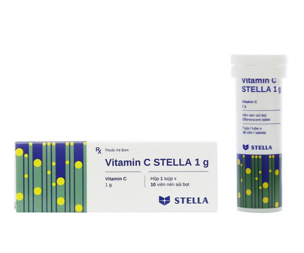 Viên sủi điều trị bệnh Scorbut & cung cấp Vitamin C Stella 1g (10 viên/tube)