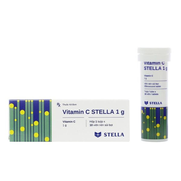 Viên sủi điều trị bệnh Scorbut & cung cấp Vitamin C Stella 1g (10 viên/tube)
