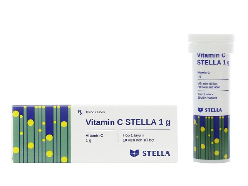 Viên sủi điều trị bệnh Scorbut & cung cấp Vitamin C Stella 1g (10 viên/tube)