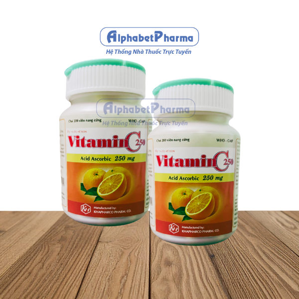 Thuốc điều trị thiếu hụt Vitamin C 250mg Khapharco (200 viên/chai)