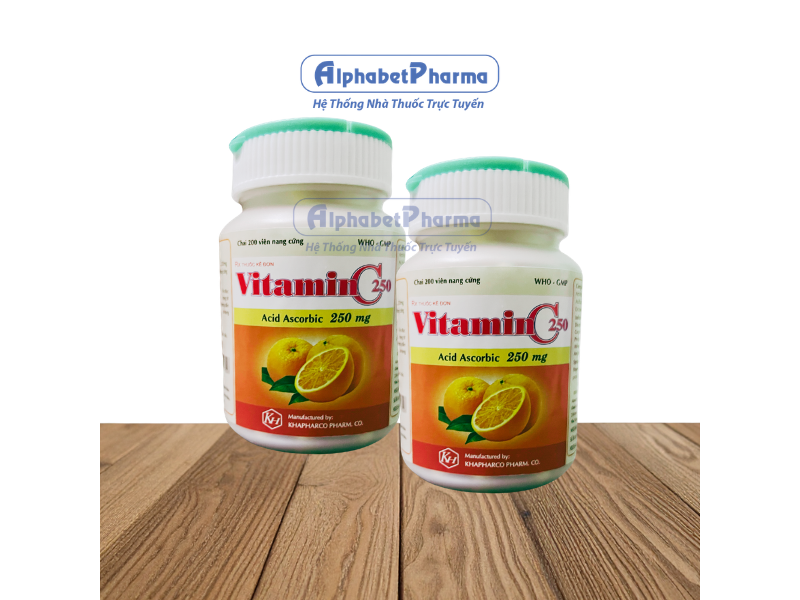 Thuốc điều trị thiếu hụt Vitamin C 250mg Khapharco (200 viên/chai)