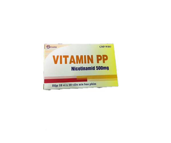 Thuốc bổ sung Vitamin PP 500mg S.Pharm (10 vỉ x 10 viên/hộp)