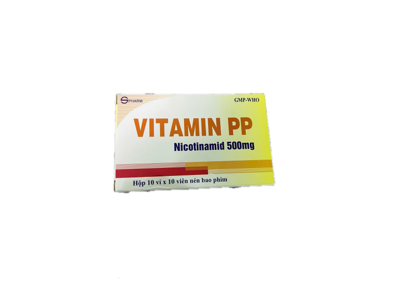 Thuốc bổ sung Vitamin PP 500mg S.Pharm (10 vỉ x 10 viên/hộp)