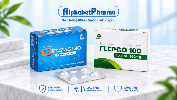 Dipozag 30 và Flepgo 100 – Hiểu đúng hai thuốc dùng trong sức khỏe sinh lý nam
